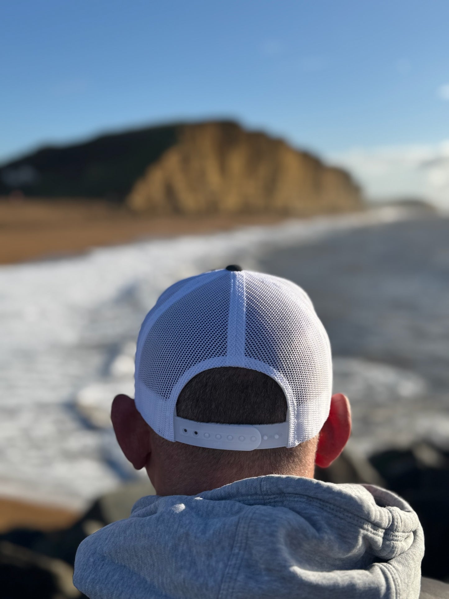 Navy and White Retro Trucker Cap